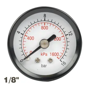 Aircraft Press. Gauge 40Mm 1/8' Rear Fit 0-16Bar 0-1600Kpa