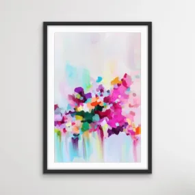 All The Days-  Colourful Floral Abstract Artwork as Canvas or Paper Print