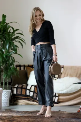 Black Vegan Leather Pants