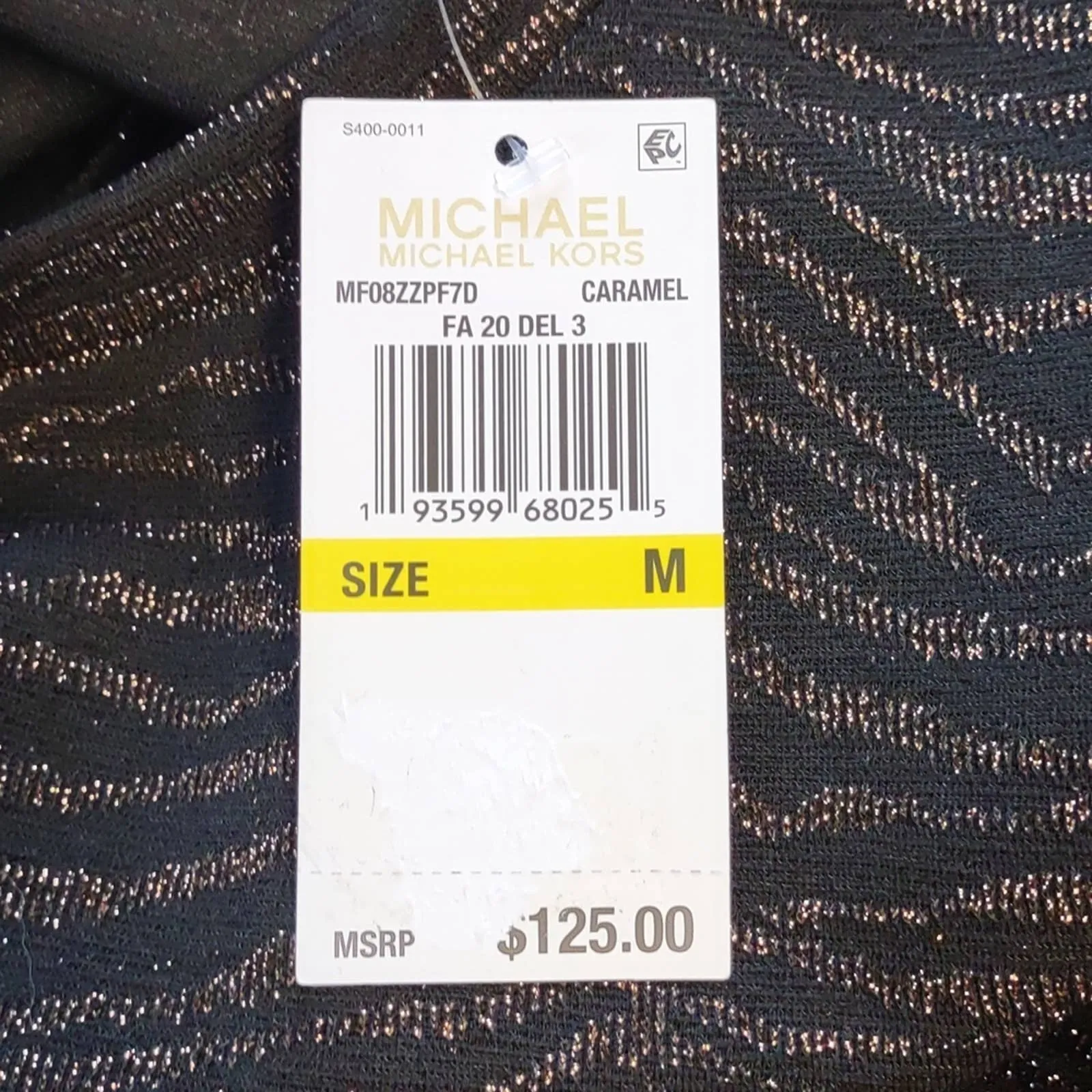 Michael Kors Printed Flounce Trim Dress Medium