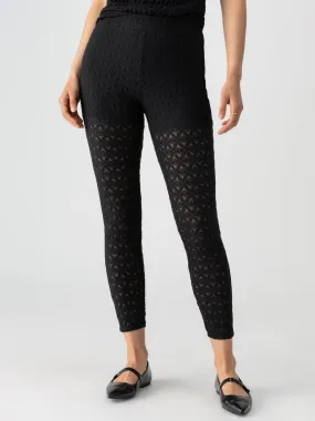 Pucker Up Lace Runway Standard Rise Legging Black